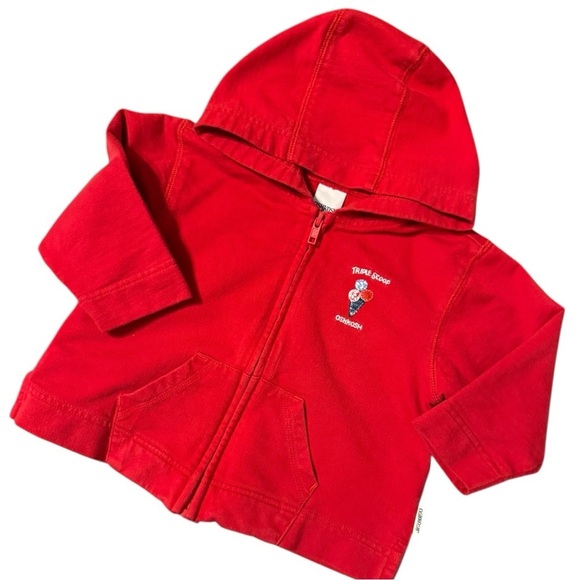 OshKosh B'gosh Other - OshKosh B’gosh Red Triple Scoop Ice Cream Hoodie 24M | Vintage Y2K Toddler